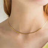 Waterproof Gold Micro Herringbone Necklace - Keepsake