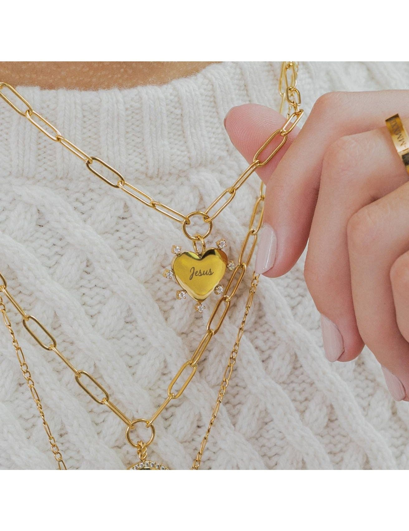 Waterproof Gold Paperclip Heart Necklace (Get it engraved!) - Keepsake