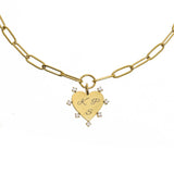 Waterproof Gold Paperclip Heart Necklace (Get it engraved!) - Keepsake