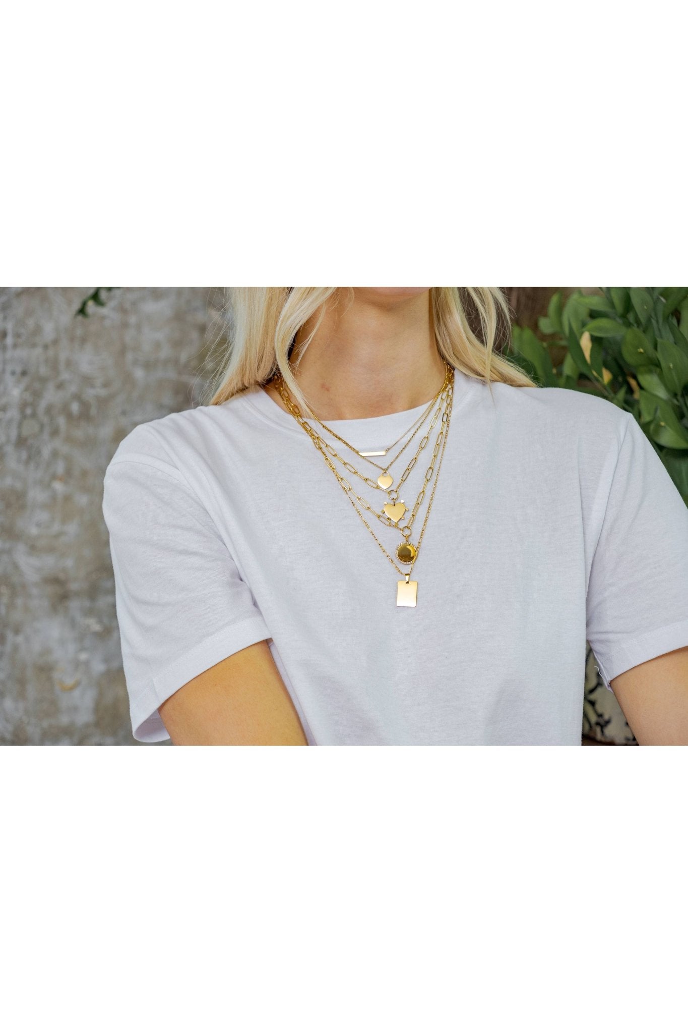 Waterproof Gold Paperclip Heart Necklace (Get it engraved!) - Keepsake