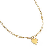 Waterproof Gold Paperclip Heart Necklace (Get it engraved!) - Keepsake