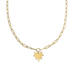 Waterproof Gold Paperclip Heart Necklace (Get it engraved!) - Keepsake