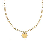 Waterproof Gold Paperclip Heart Necklace (Get it engraved!) - Keepsake