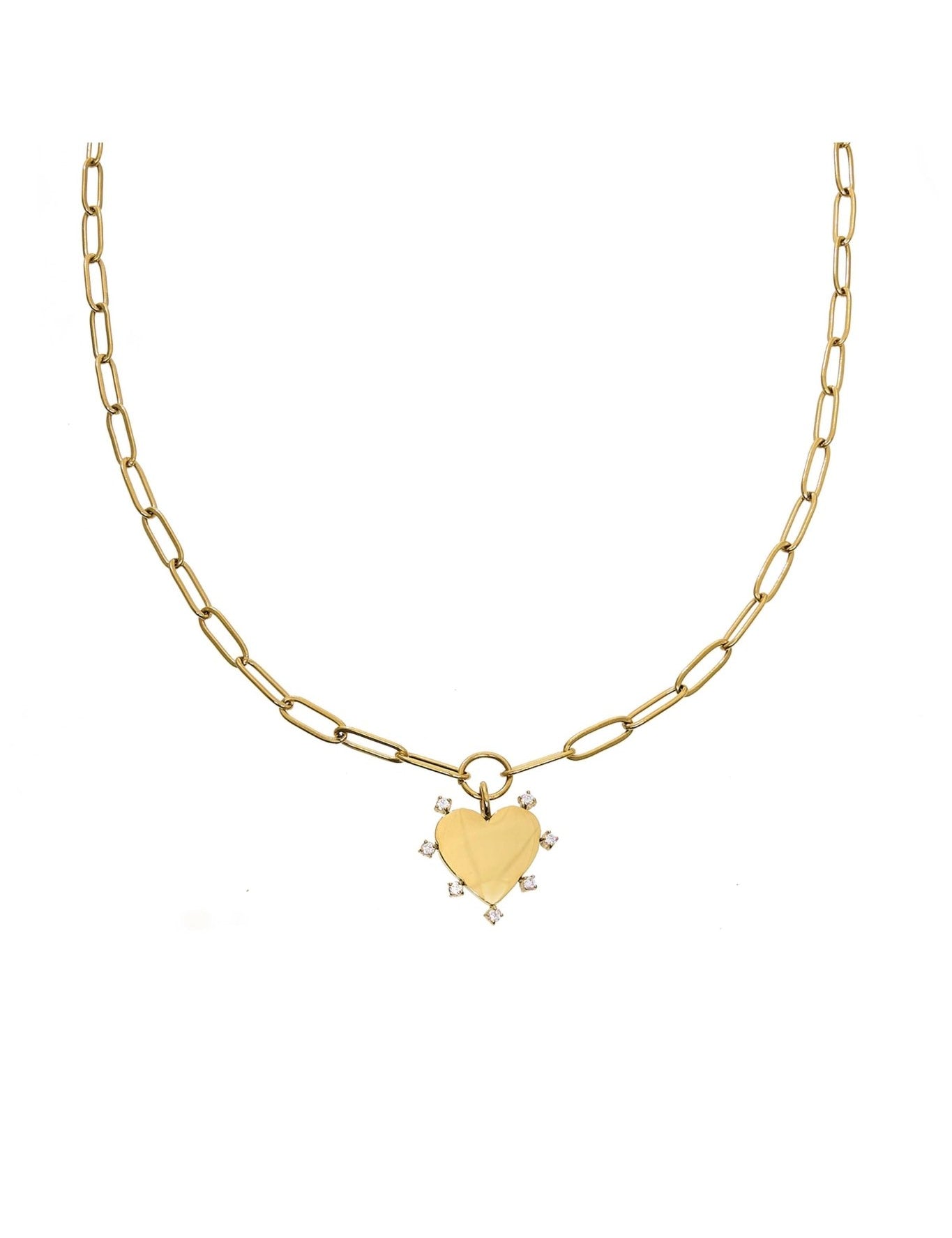 Waterproof Gold Paperclip Heart Necklace (Get it engraved!) - Keepsake