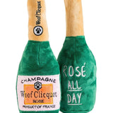Woof Clicquot Rose' Champagne Bottle Squeaker Dog Toy: Small - Keepsake