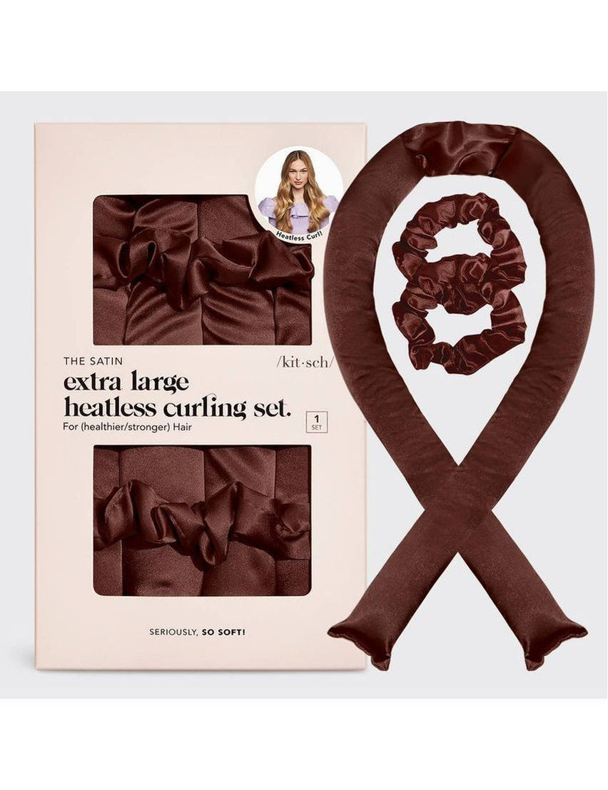 XL Satin Heatless Curling Set - Chocolate - Keepsake
