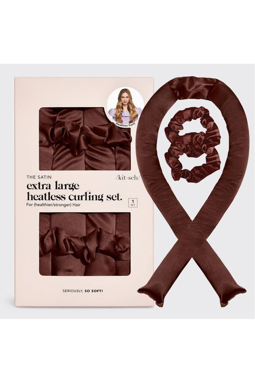 XL Satin Heatless Curling Set - Chocolate - Keepsake
