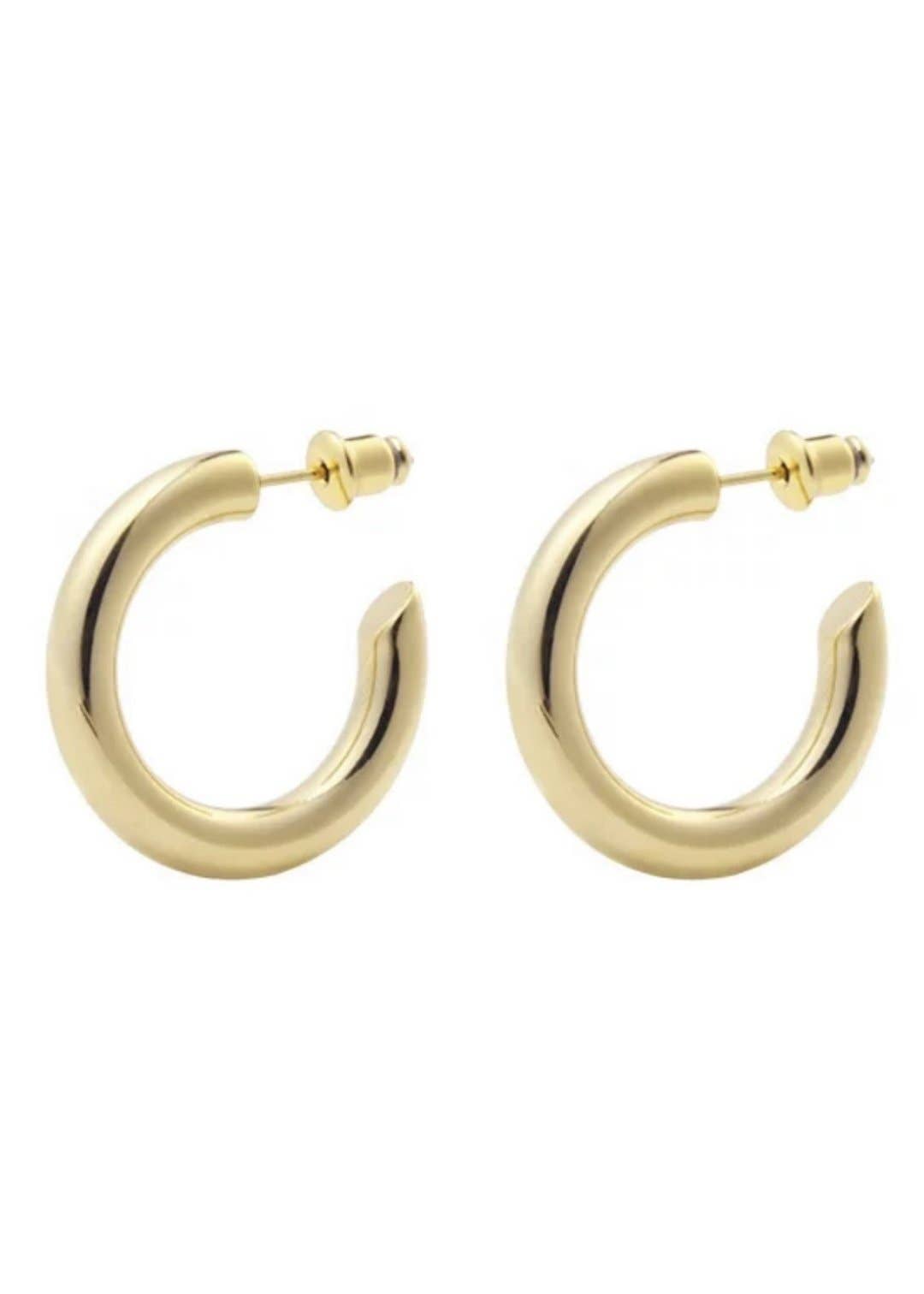 Thick Plain Gold Hoops